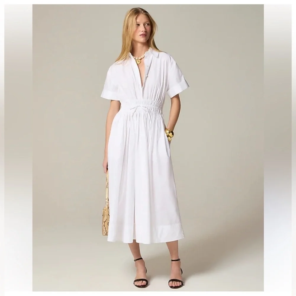 J. Crew White Elena Shirt Dress